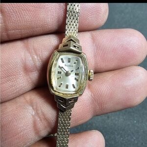 Vintage Bulova M8 Mechanical Wind Cocktail Watch 10k Rolled Gold Parts Or Repair